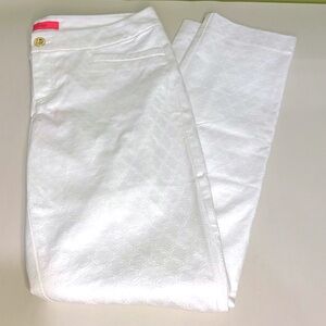 Lilly Pulitzer Kelly Textured Skinny Ankle Pant Resort White NWT Size 6